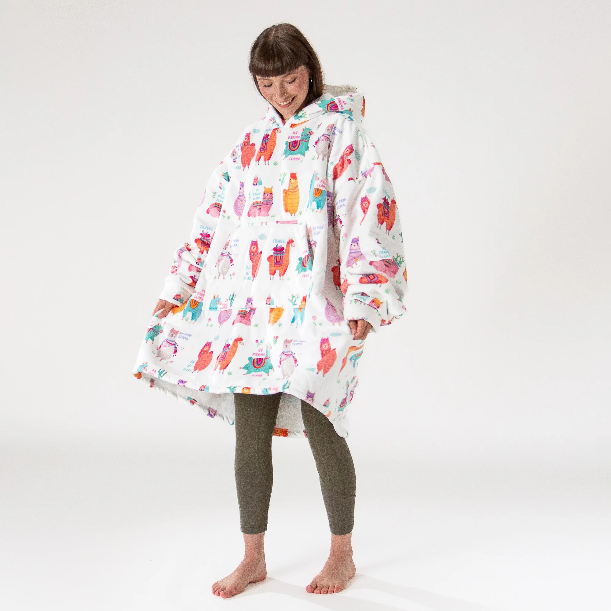 Hoodie Decke für Erwachsene - Fleece Lama - Image 4