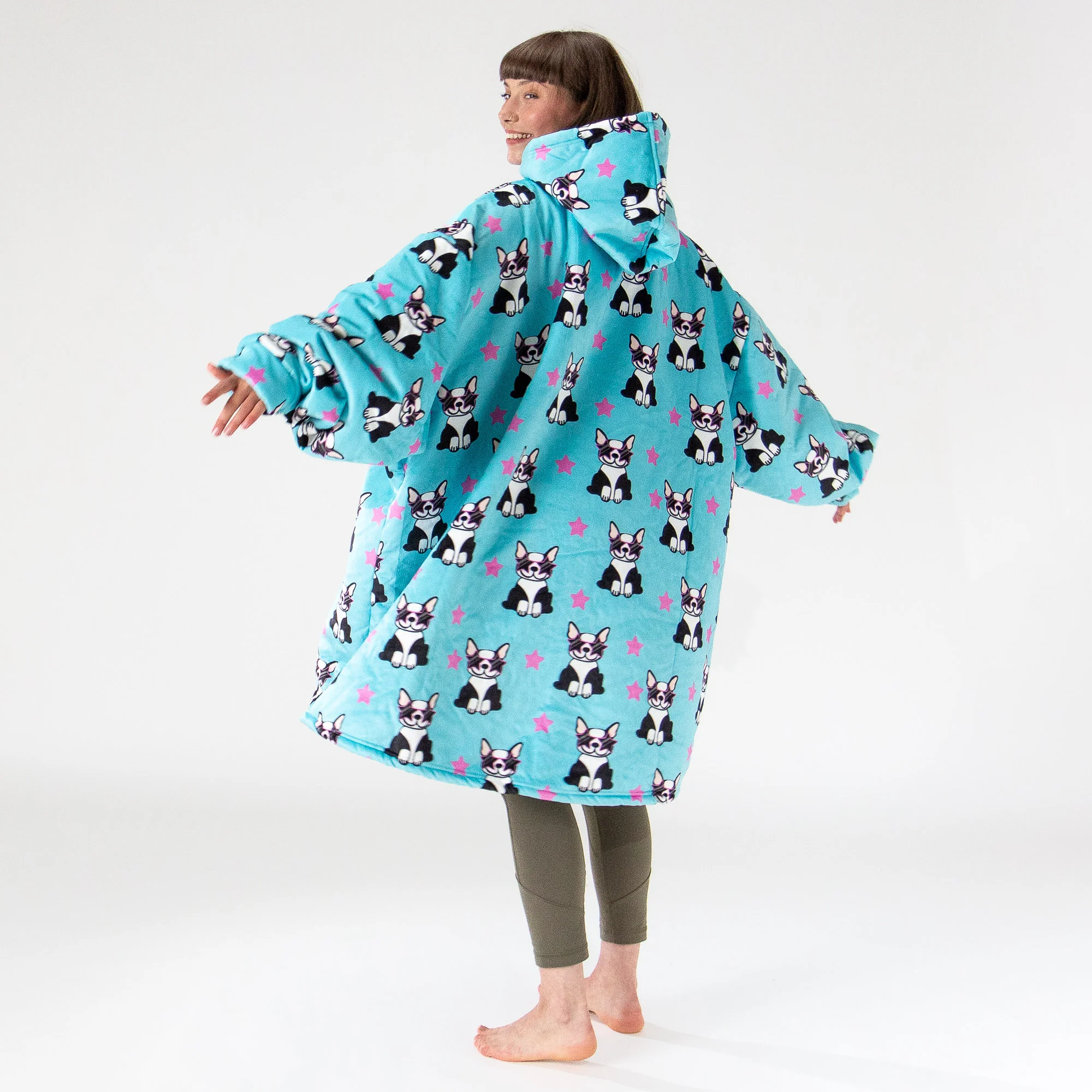 Hoodie Decke für Erwachsene - Fleece Mops - Image 3