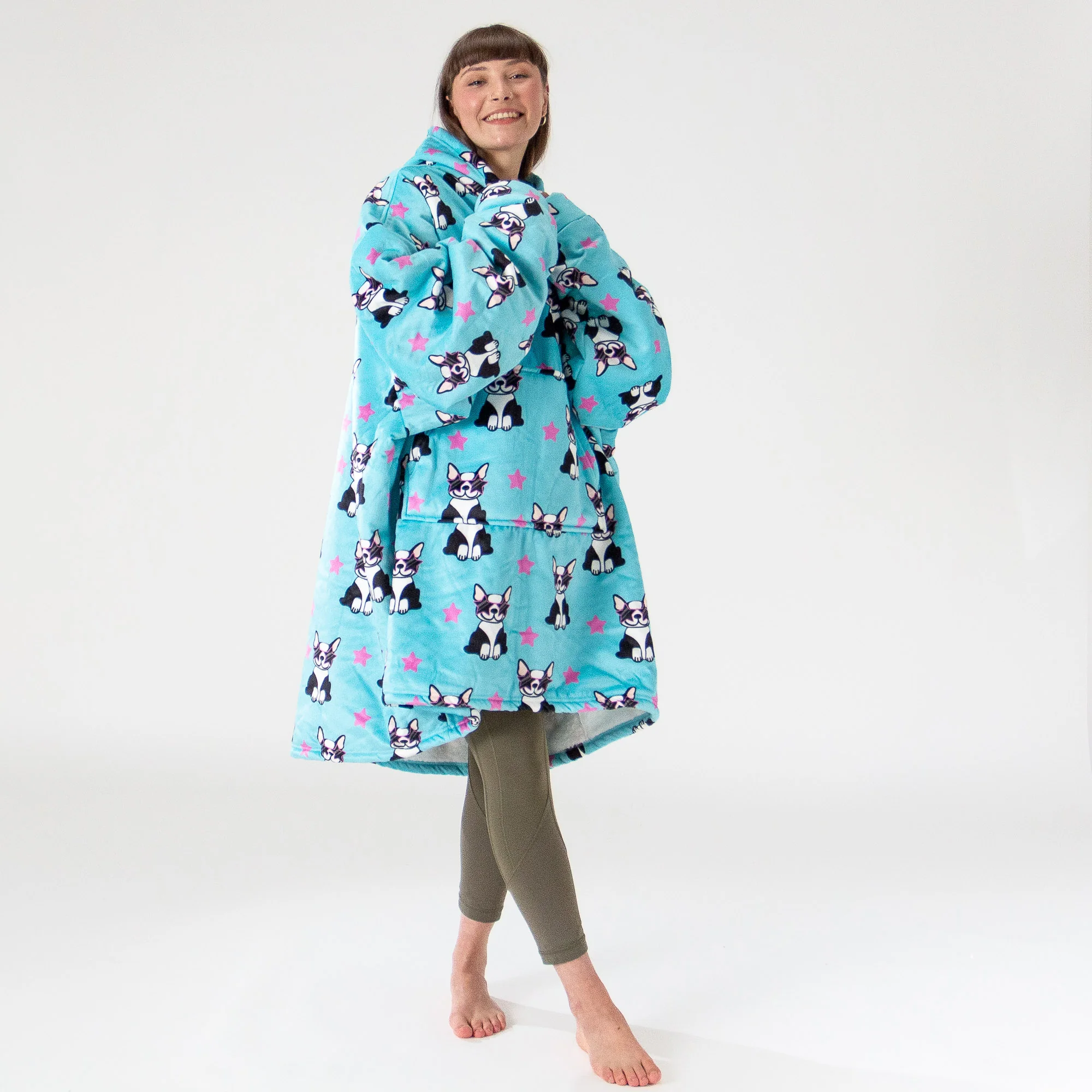 Hoodie Decke für Erwachsene - Fleece Mops - Image 4