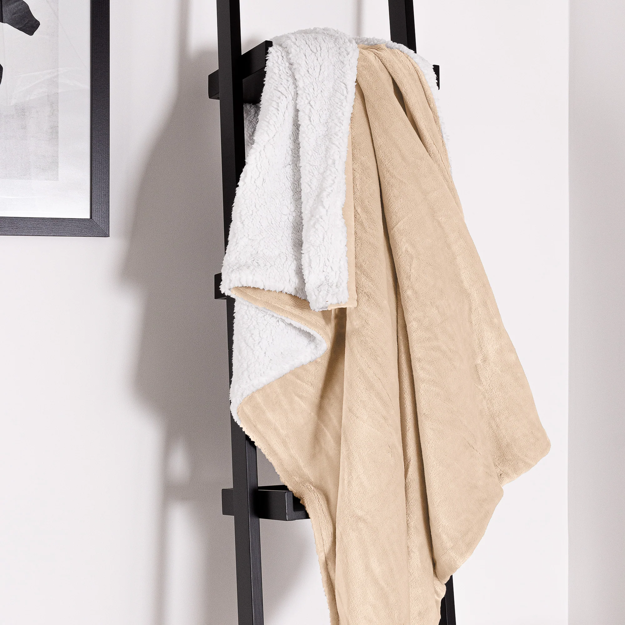 Sherpa-Decke - Sherpa-Fleece Creme - Image 5