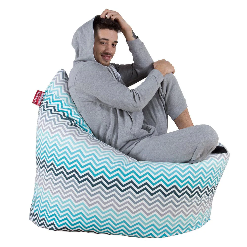 Sitzsack XXL - Geometrische Druck Chevron Türkis - Image 4